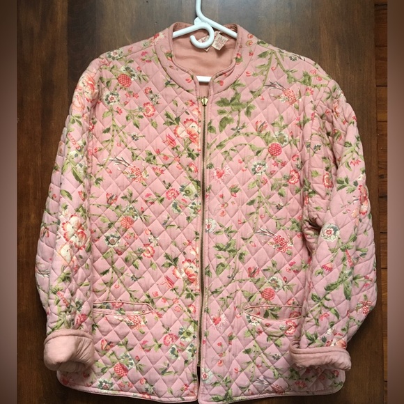 April Cornell Floral Pink Quilted Jacket - Picture 2 of 6